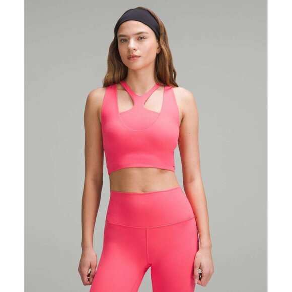 LULULEMON Bend This Scoop And Cross Glaze Pink Sports Bra Tank, Size L/XL - Picture 4 of 15